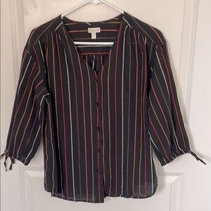 Garnet Hill Black Stripe Organic Cotton Top 6